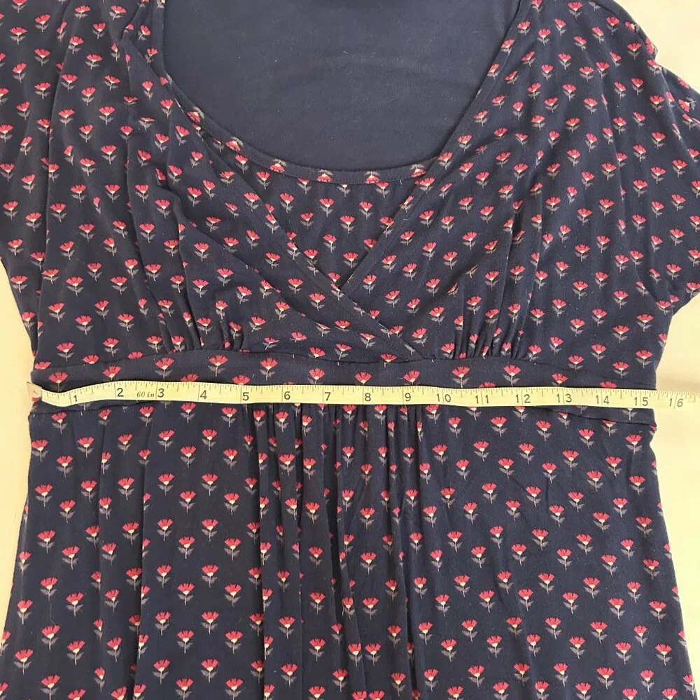 Nursing Dress JoJo Maman Bebe Maternity Navy Pink Floral Long Sleeve S - Picture 9 of 9